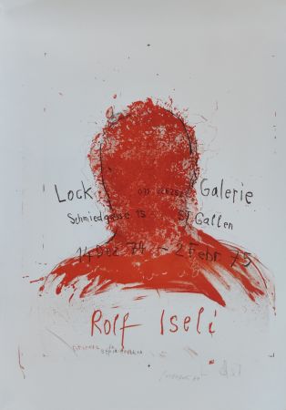 Литография Iseli - Ausstellungsplakat Lock Galerie, St. Gallen, 14.12.1974-2.2.1975.