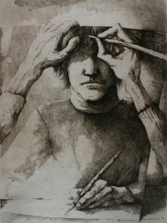 Гравюра Desmazières - Autoportrait