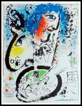 Литография Chagall - AUTOPORTRAIT DE MARC CHAGALL