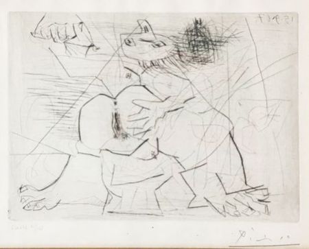 Литография Picasso - Aux Quatre Coins de la Piece