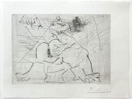 Гравюра Сухой Иглой Picasso - Aux quatre coins de la pièce, from Hommage à Roger Lacourière