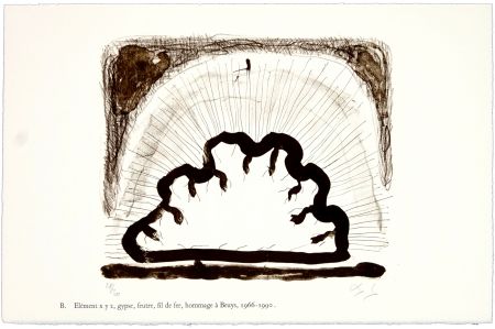 Литография Nørgaard - B. Elément x y z, gypse, feutre, fil de fer, hommage à Beuys, 1966 - 1990