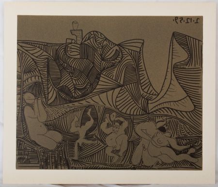 Линогравюра Picasso - Bacchanale : Danse de nuit au hibou