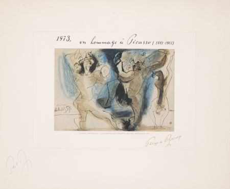 Литография Picasso - Bacchanale, Mouton de Rothschild label