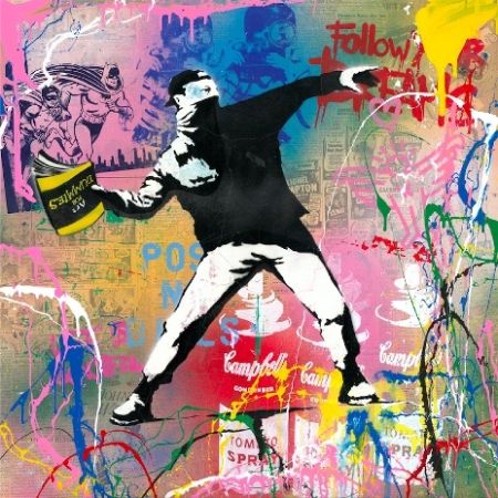 Сериграфия Mr Brainwash - Banksy Thrower, 2015