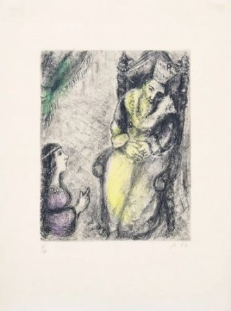 Гравюра Chagall - Bath-Sheba at the Feet of David
