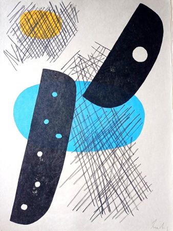 Литография Lardera - Berto LARDERA, Abstract Geometric Composition, Original lithograph, 1970, Hand signed in pencil