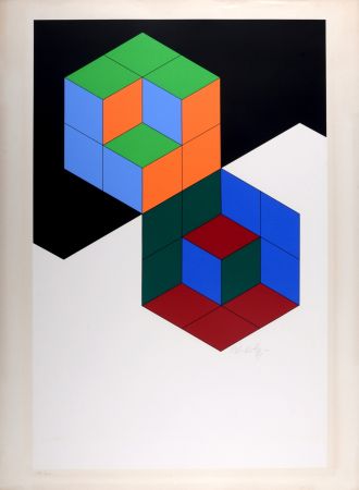 Сериграфия Vasarely - Bi-Hexa , 1975