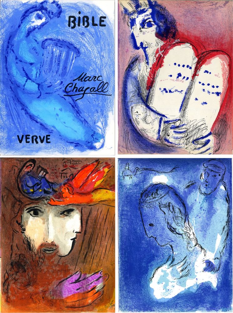 Иллюстрированная Книга Chagall - BIBLE. 28 Lithographies Originales. Verve vol. VIII. n°33 et 34 (1956)