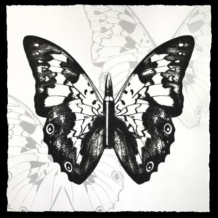 Сериграфия Robierb - Black Butterfly on White