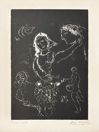 Литография Chagall - Blanc sur noir