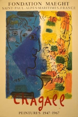 Литография Chagall - (Blaues Profil). Peintures 1947-1967