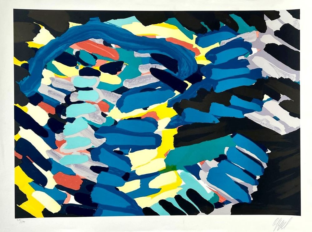 Литография Appel - Blue Animal with Sunshine Head 