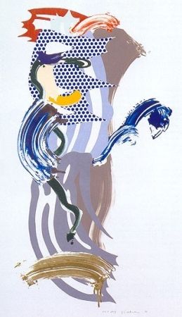 Сериграфия Lichtenstein - Blue Face, Brushstoke Figure Series