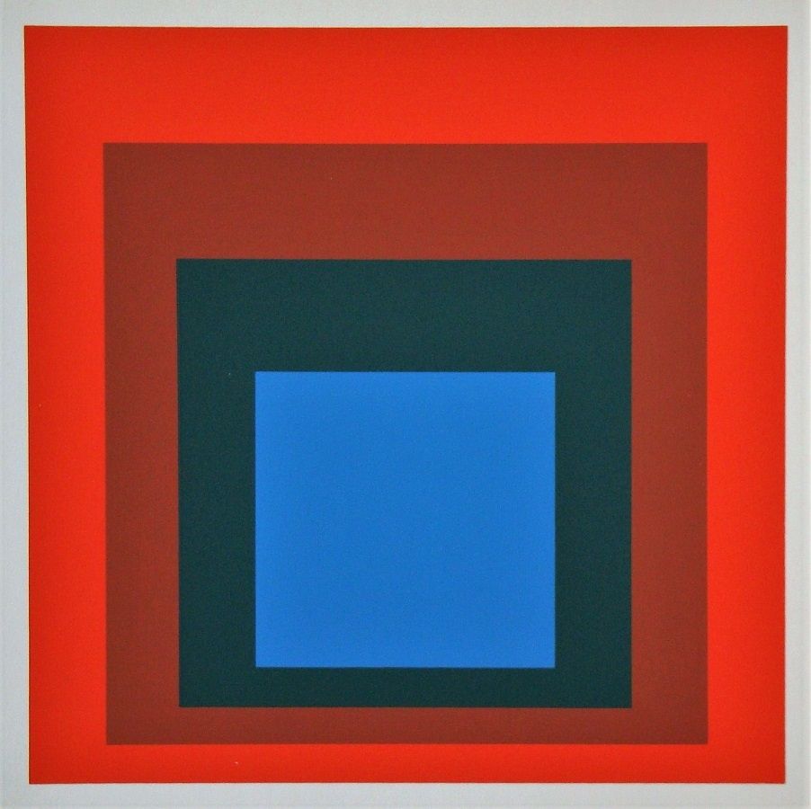 Сериграфия Albers - Blue+darkgreen with 2 reds, 1955