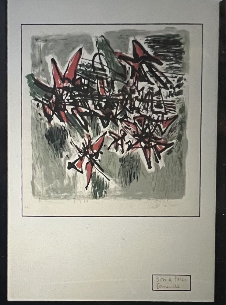 Литография Corneille - BON A TIRER - Encadré - Lithographie Vol d'oiseaux 1960