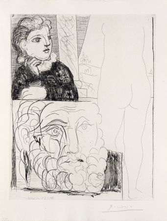 Гравюра Picasso - Bonne dans l'atelier de sculpture