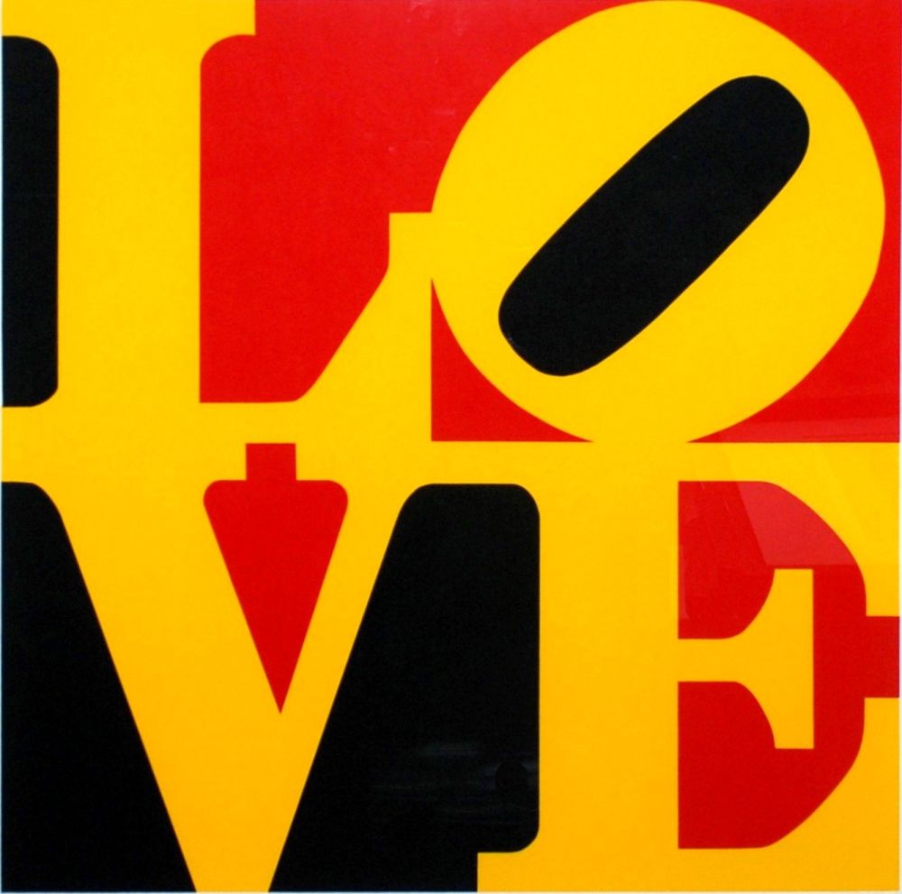 Сериграфия Indiana - Book of Love #9 (Black, Yellow, and Red - German Love)