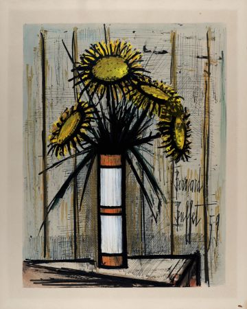 Литография Buffet - Bouquet de soleils, 1960