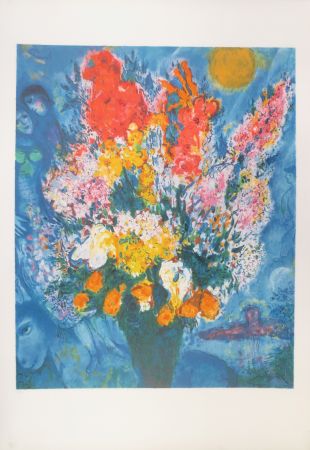 Литография Chagall - Bouquet illuminant le ciel