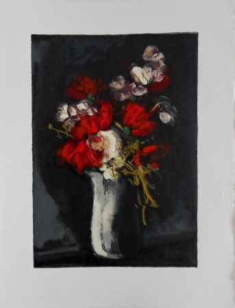 Гравюра На Дереве Vlaminck - Bouquet rouge et blanc