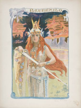 Литография Bussiere - Brunnhild, 1899