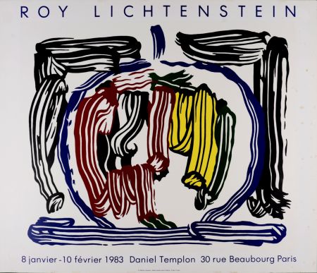 Литография Lichtenstein - Brushstroke Still Life With Apple, 1983