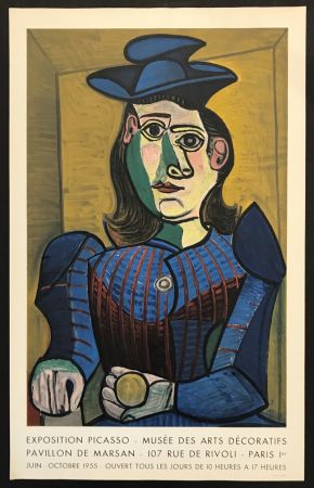 Литография Picasso - Buste de Femme au Chapeau Bleu – Musee des Arts Decoratifs