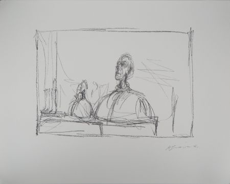 Литография Giacometti - Buste à l'atelier