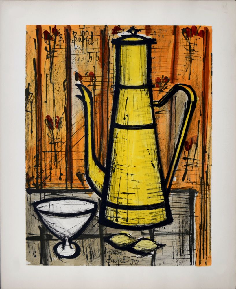 Литография Buffet - Cafetière jaune, 1960 - Hand-numbered!