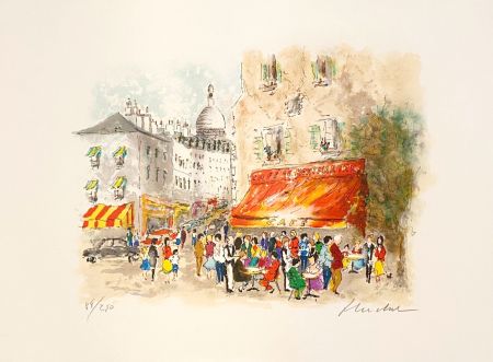 Литография Huchet - Café Montmartre
