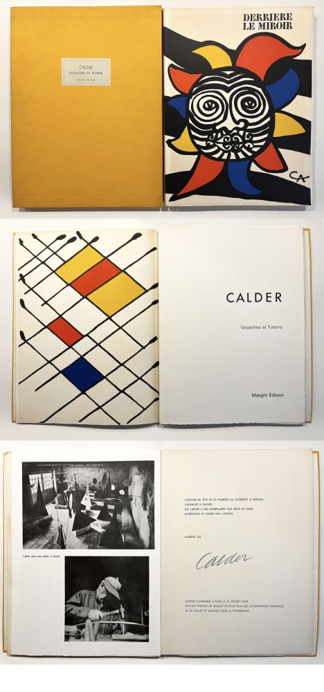 Иллюстрированная Книга Calder - CALDER OISELEUR DU FER. DERRIÈRE LE MIROIR N° 156 DE LUXE SIGNÉ. 9 lithographies (1966).