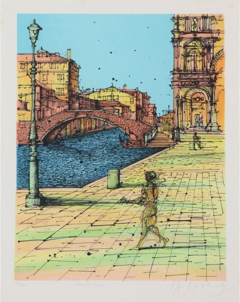 Литография Carzou - Canal à Venise