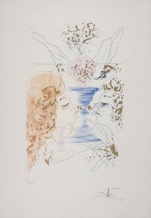 Гравюра Dali - Cantique des Cantiques : Le Baiser, 1971 - Hand-signed