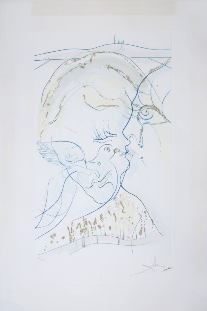 Гравюра Dali - Cantique des Cantiques : Les Yeux de colombe de la Mariée, 1971 - Hand-signed