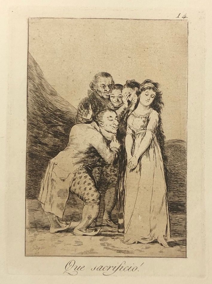Офорт Goya - Capricho 14. Que sacrificio
