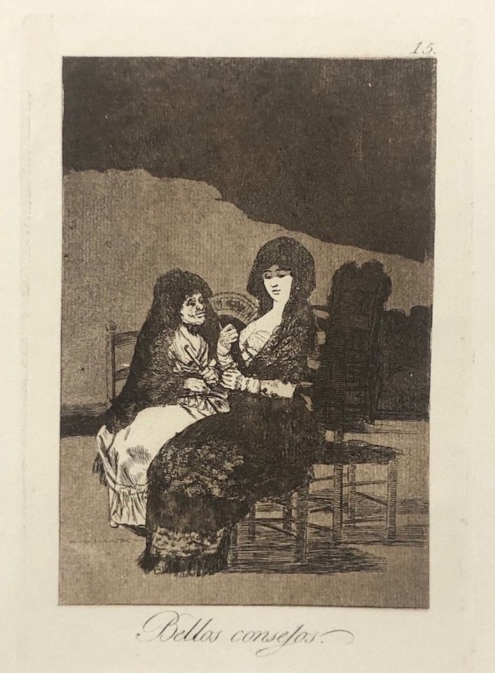 Офорт Goya - Capricho 15. Bellos consejos
