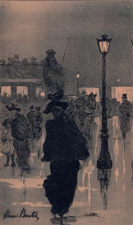 Литография Boutet - Carrefour de l'Observatoire, c. 1884-1888