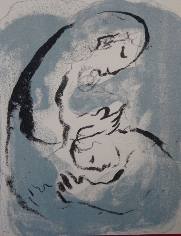 Литография Chagall - Carte de Voeux 1968 ,tirage du noir