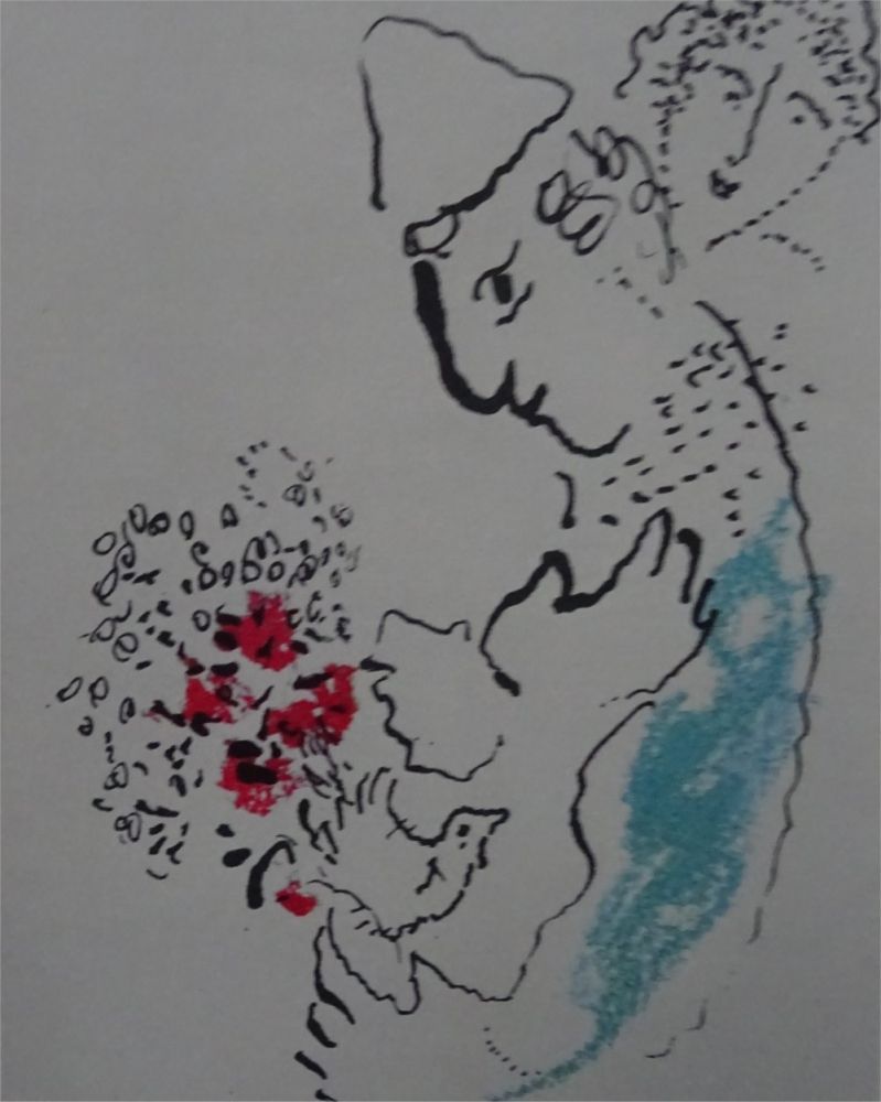 Литография Chagall - Carte de Voeux pour 1969