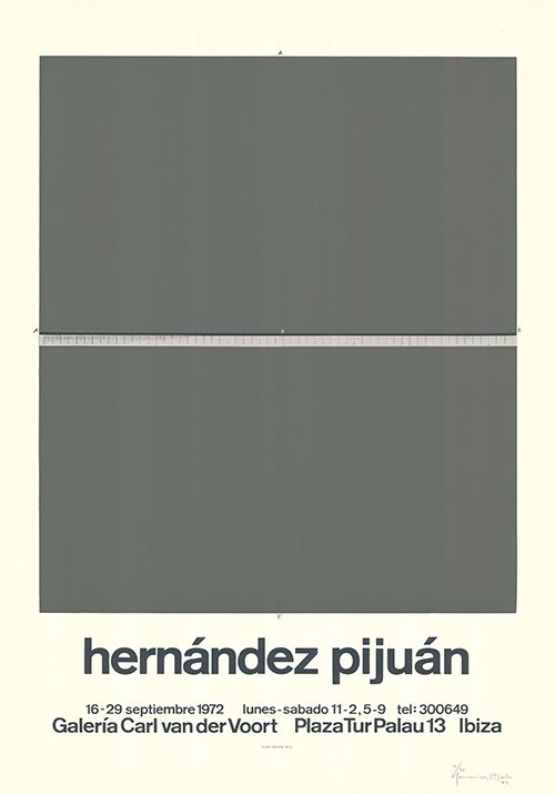 Сериграфия Hernandez Pijuan - Cartel de la exposición Galería Carl van der Voort, Ibiza