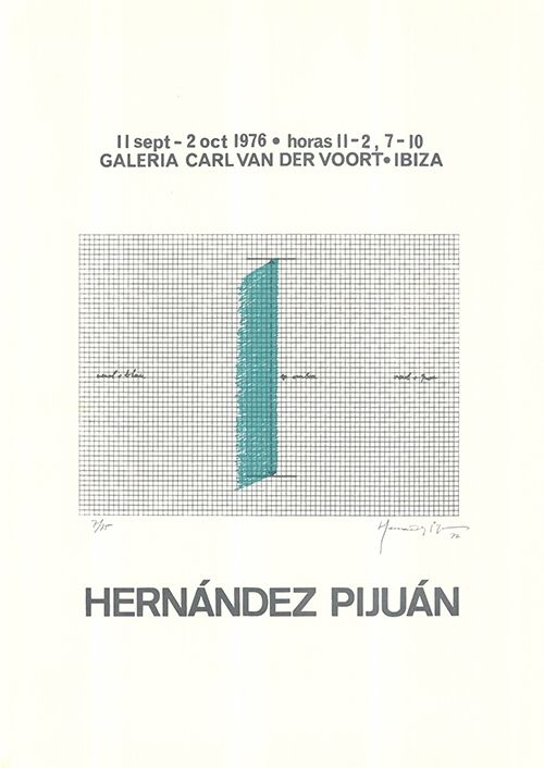 Сериграфия Hernandez Pijuan - Cartel de la exposición Galería Carl van der Voort, Ibiza