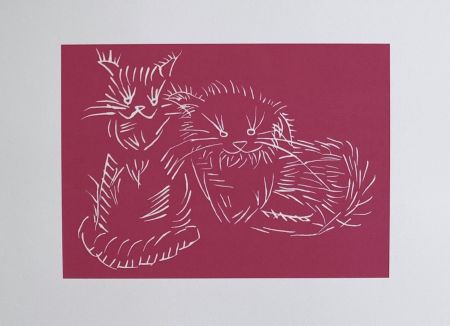 Сериграфия Ai - Cats - pink edition