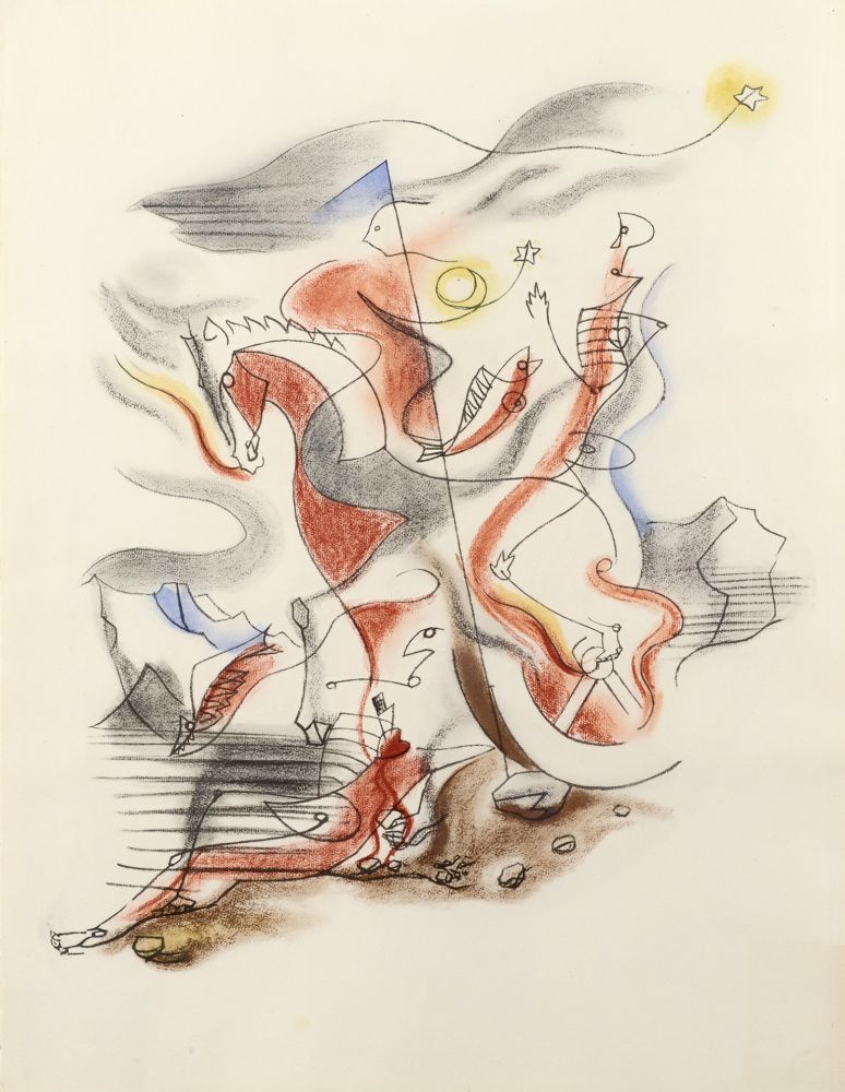Литография Masson - CAVALIER, 1933 