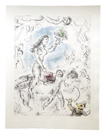 Офорт И Аквитанта Chagall - Ce lui qui dit les choses sans rien dire (Plate 22)