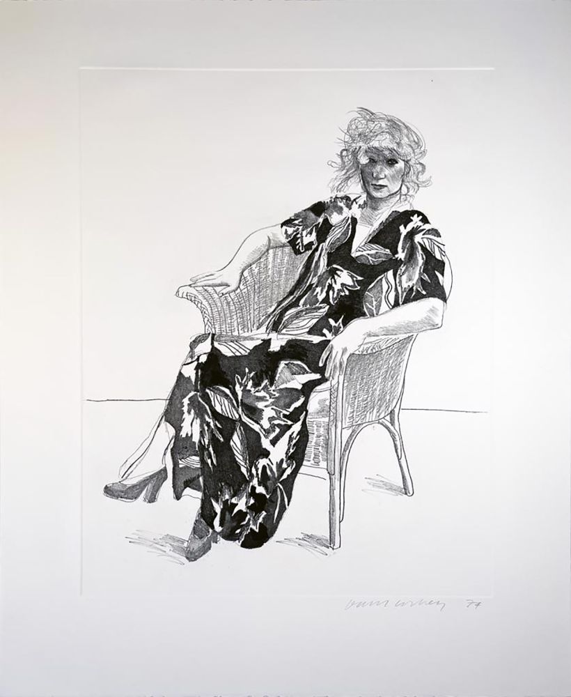Гравюра Hockney - Celia in Wicker Chair