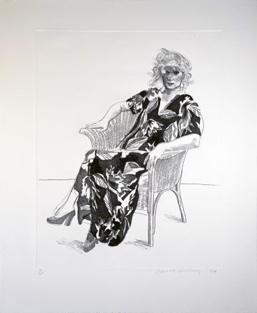 Офорт Hockney - Celia in Wicker Chair (Black State)