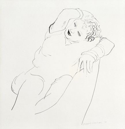 Литография Hockney - Celia Reclining