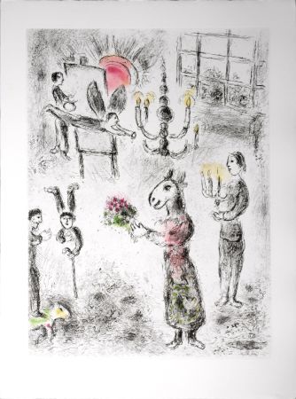 Офорт И Аквитанта Chagall - Celui qui dit les choses sans rien dire, 1976 - PLATE 1