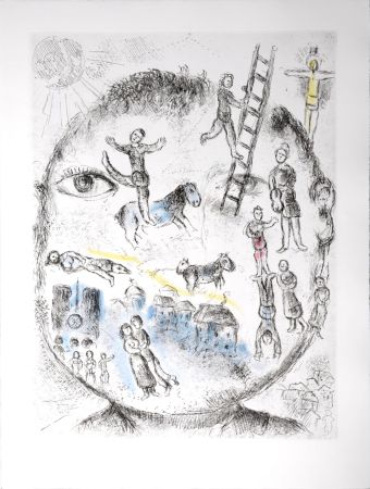 Офорт И Аквитанта Chagall - Celui qui dit les choses sans rien dire, 1976 - PLATE 14